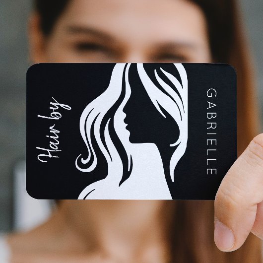 白モダン黒髪サロン次アポイントメント 名刺