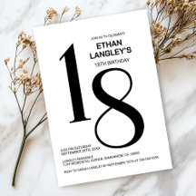 白モダン黒18th誕生日パーティー