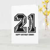 白モダン黒21歳の誕生日 カード (黄色い花)