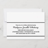 白モダン黒3枚スイート16 招待状 (裏面)