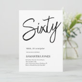 白モダン黒60歳の誕生日パーティー 招待状 (スタンド正面)