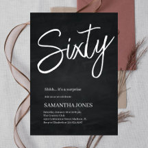 白モダン黒60歳の誕生日パーティー