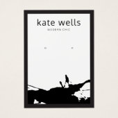 白モダン黒（ばちゃばちゃ）跳ねるイヤリング表示カード (正面)