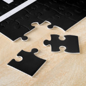 白モダン黒、イニシャル、ロゴの外観 ジグソーパズル (側面)