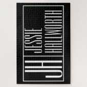 白モダン黒、イニシャル、ロゴの外観 ジグソーパズル (縦)