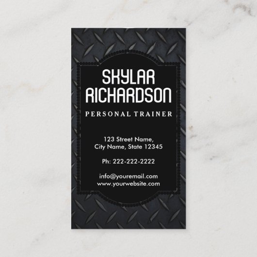 白モダン黒|体育館とフィットネス 名刺 (裏面)