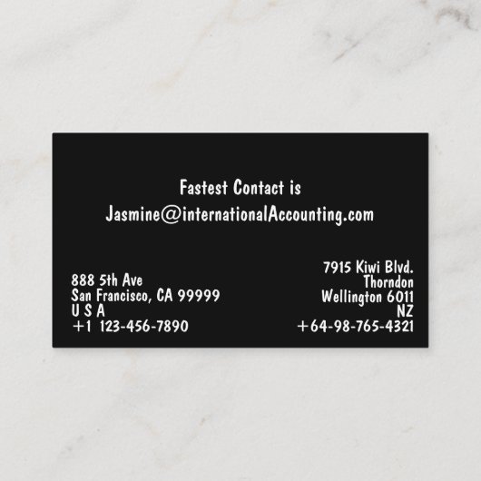 白モダン黒 名刺 (裏面)