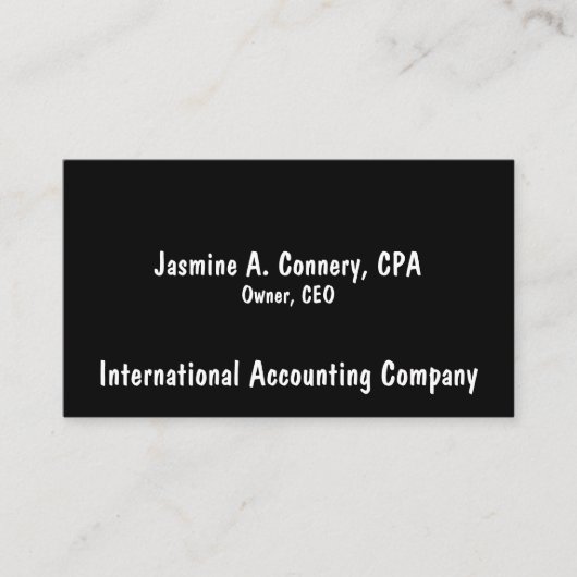 白モダン黒 名刺 (正面)