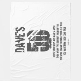 白モダン50はっきりした番目の誕生日 フリースブランケット