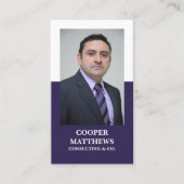 白モダン&ネイビープロフェッショナル事業写真 名刺 (正面)