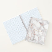白モダン&バラ-金ゴールドフェイク大理石 ノートブック (内部)