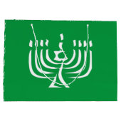 白モダン（ユダヤ教）メノラー ラージペーパーバッグ (裏面)