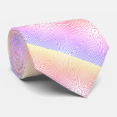 白モダン&ライトパープル&ピンク&イエロー&かわいい ネクタイ (ロール)
