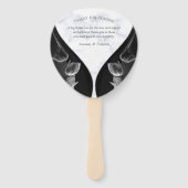 白モダン – 大理石ブラック抽象芸術ハンドファン ハンドファン (裏面)