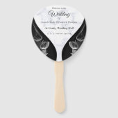 白モダン – 大理石ブラック抽象芸術ハンドファン ハンドファン (正面)