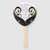 白モダン – 大理石ブラック抽象芸術ハンドファン ハンドファン (裏面)