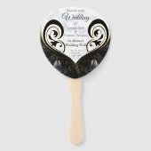 白モダン – 大理石ブラック抽象芸術ハンドファン ハンドファン (正面)