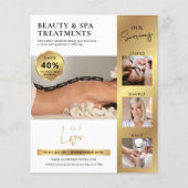 白モダン&金ゴールド美しいサロンロゴマーケティング チラシ (正面)