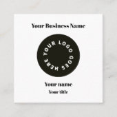 白モダンQRコードでロゴを追加 スクエア名刺 (正面)