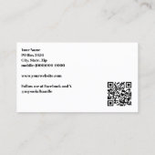 白モダンQRコードでロゴを追加 名刺 (裏面)