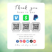 白モダンQRコー数々のドPaypal Venmoキャッシュアプリ ウィンドウサイン (シート3)