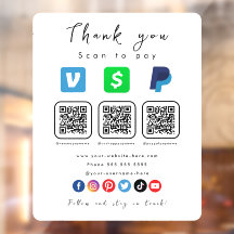 白モダンQRコー数々のドPaypal Venmoキャッシュアプリ