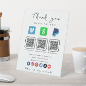 白モダンQRコー数々のドPaypal Venmoキャッシュアプリ 台座サイン (インサイチュ)