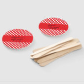 白モノグラムのと赤の水玉模様ブライダルシャワー ハンドファン (組立なし)