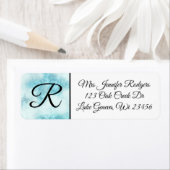 白モノグラムのと青の大理石宝石 ラベル (インサイチュ)