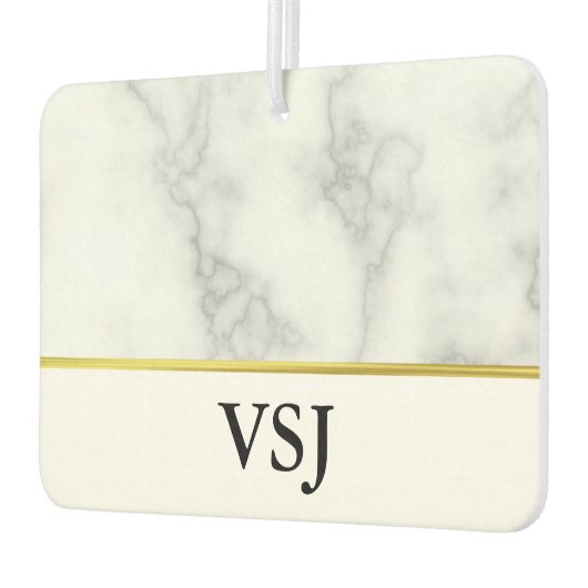 白モノグラムのエレガントフェイク大理石 カーエアーフレッシュナー (左)