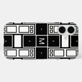 白モノグラムのコンテンポラリー模様 Case-Mate iPhoneケース (裏面 (横))