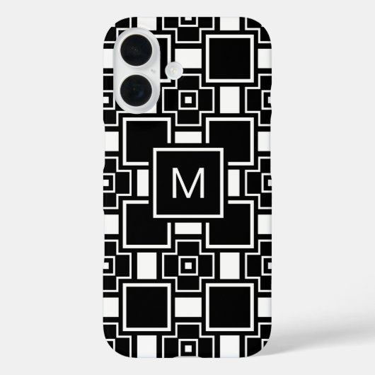 白モノグラムのコンテンポラリー模様 Case-Mate iPhoneケース (裏面)