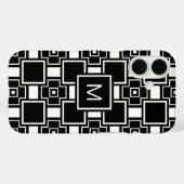 白モノグラムのコンテンポラリー模様 Case-Mate iPhoneケース (裏面 (横))