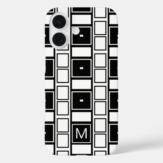 白モノグラムのコンテンポラリー色 Case-Mate iPhoneケース (裏面)