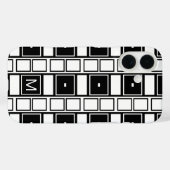 白モノグラムのコンテンポラリー色 Case-Mate iPhoneケース (裏面 (横))
