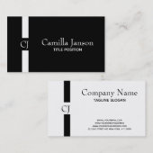 白モノグラムのストライプ 名刺 (正面/裏面)