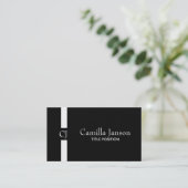 白モノグラムのストライプ 名刺 (スタンド正面)