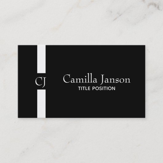 白モノグラムのストライプ 名刺 (正面)