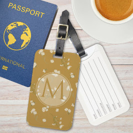 白モノグラムのデイジー花柄 ラゲッジタグ