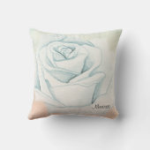 白モノグラムのバラ クッション (裏面)