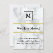 白モノグラムの大理石のルック感動発表 案内状 (正面)