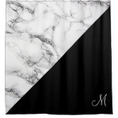 白モノグラムの大理石 シャワーカーテン (正面)