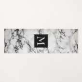 白モノグラムの大理石 ヨガマット (正面(横))