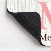 白モノグラムの木の水の色素朴フローラ マウスパッド (コーナー)