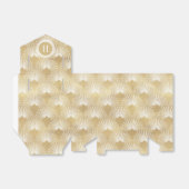 白モノグラムの色と白のアールデコパターン フェイバーボックス (折り畳みなし)