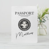 白モルディブのパスポート日付を保存 セーブザデート (スタンド正面)