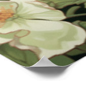 白モルモットフローラ背景 ポスター (角)