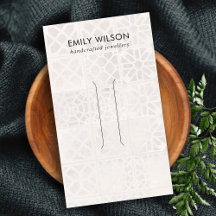 白モロッコタイルのテクスチャヘアークリップ表示カード