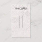 白モロッコタイルのテクスチャヘアークリップ表示カード 名刺 (正面)