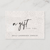 白モロッコタイルテクスチャギフト証明書  名刺 (正面)
